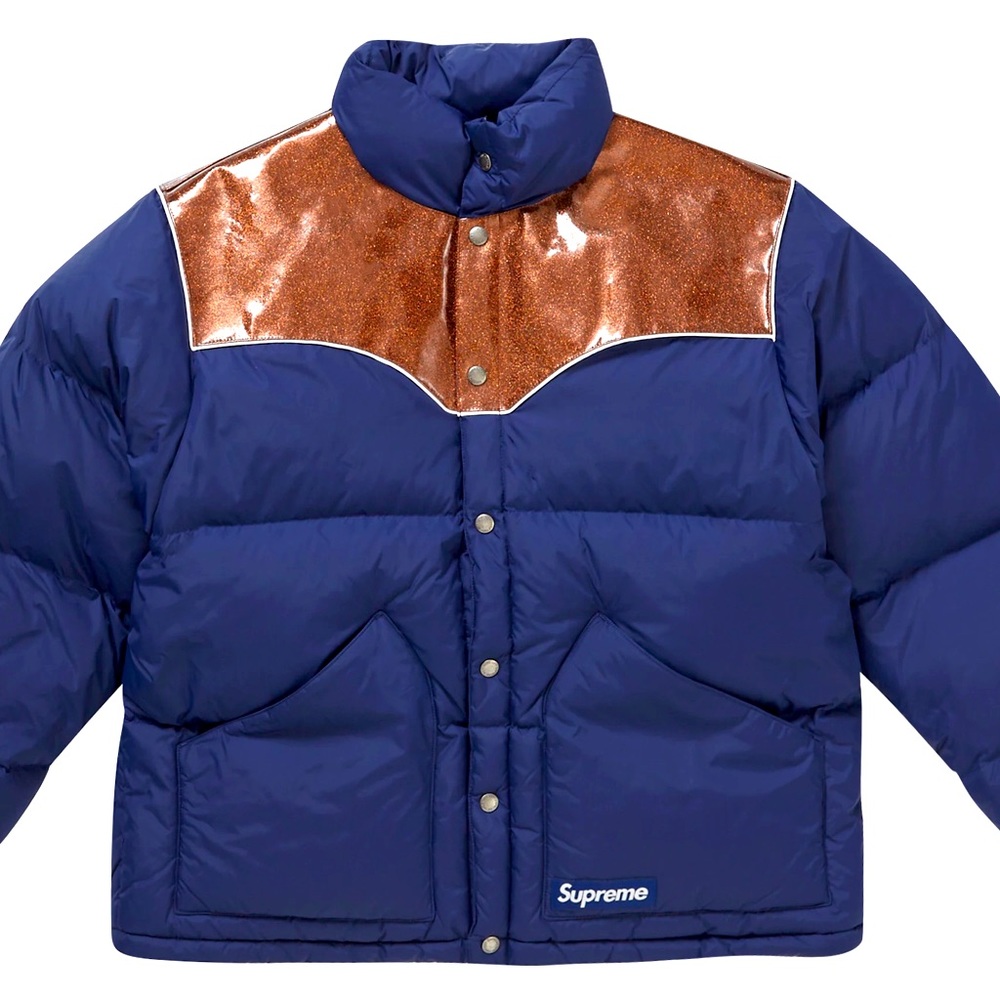 Supreme Glitter Yoke Down Puffer Jacket Size Med